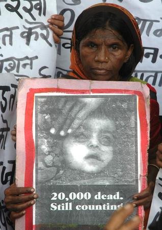 Bhopal gas victim protests